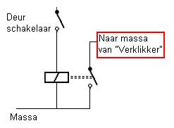 Deurschakelaar, via relais