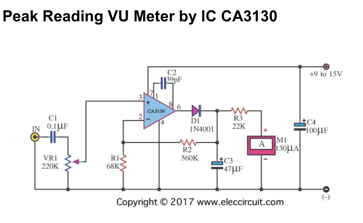 vu meter schakeling